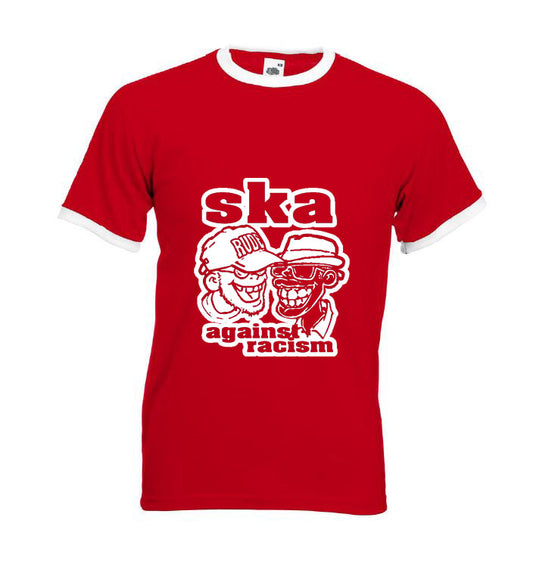 Ringer-Shirt - Busters - SKA AGAINST RACISM, rot