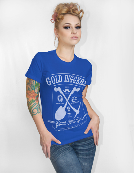 Girl-Shirt Steady - Gold Diggers, Blau