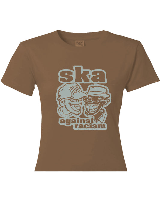 Girlie-Shirt - Busters - Ska Against Racism, Brown