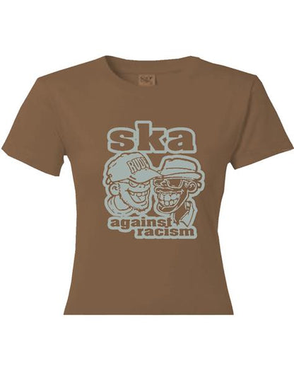 Girlie-Shirt - Busters - Ska Against Racism, Brown