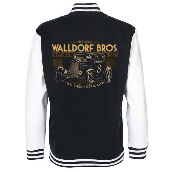 College-Jacke - Walldorf Bros, Schwarz-Weiß