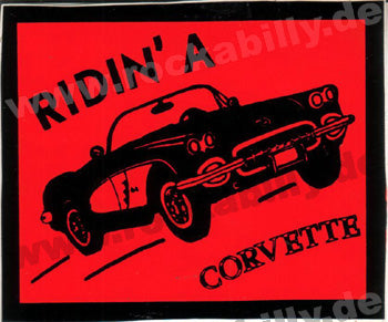 Hot Rod Aufkleber - Ridin A Corvette Rot