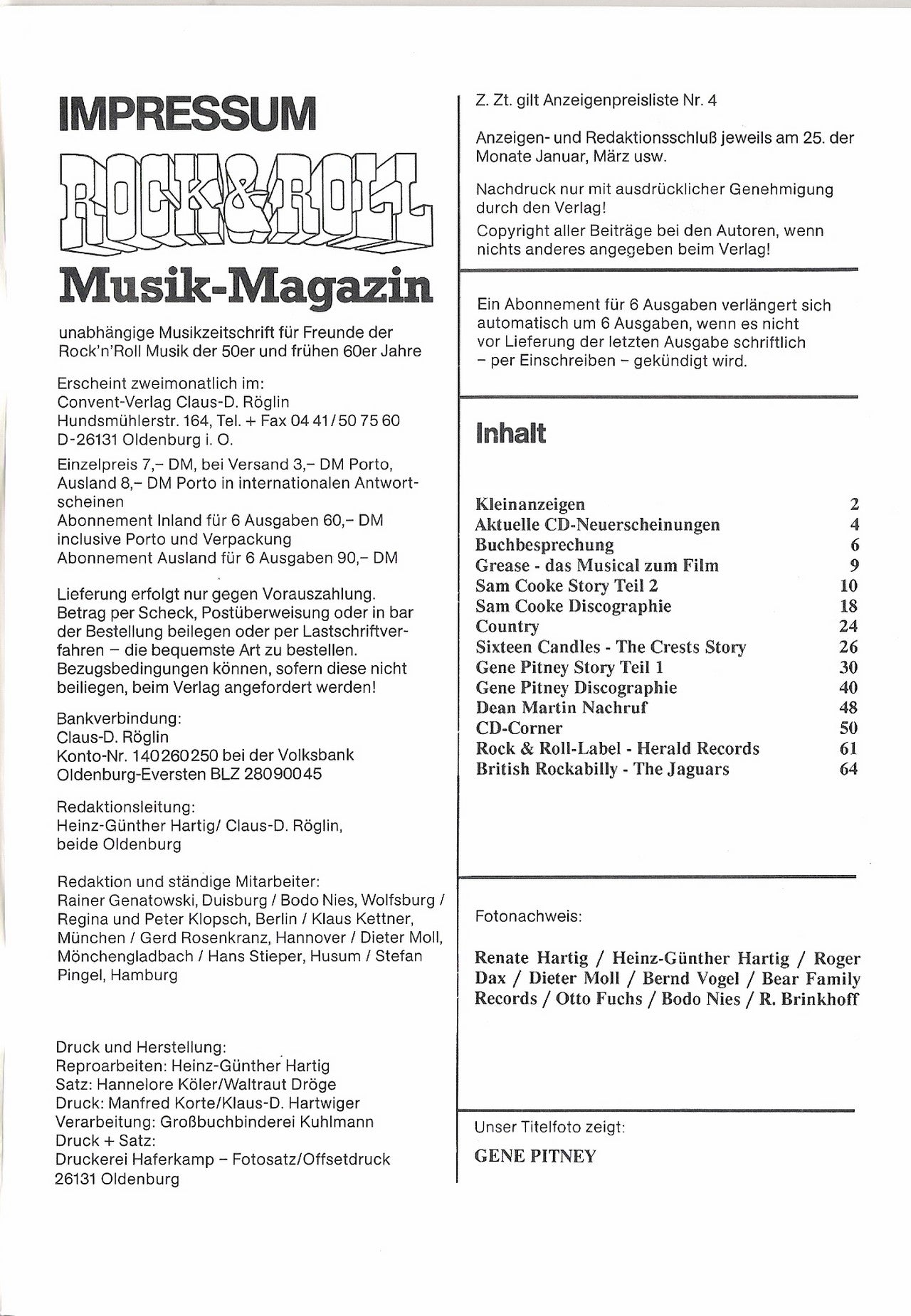 Magazin - Rock'n'Roll Musik Magazin 105