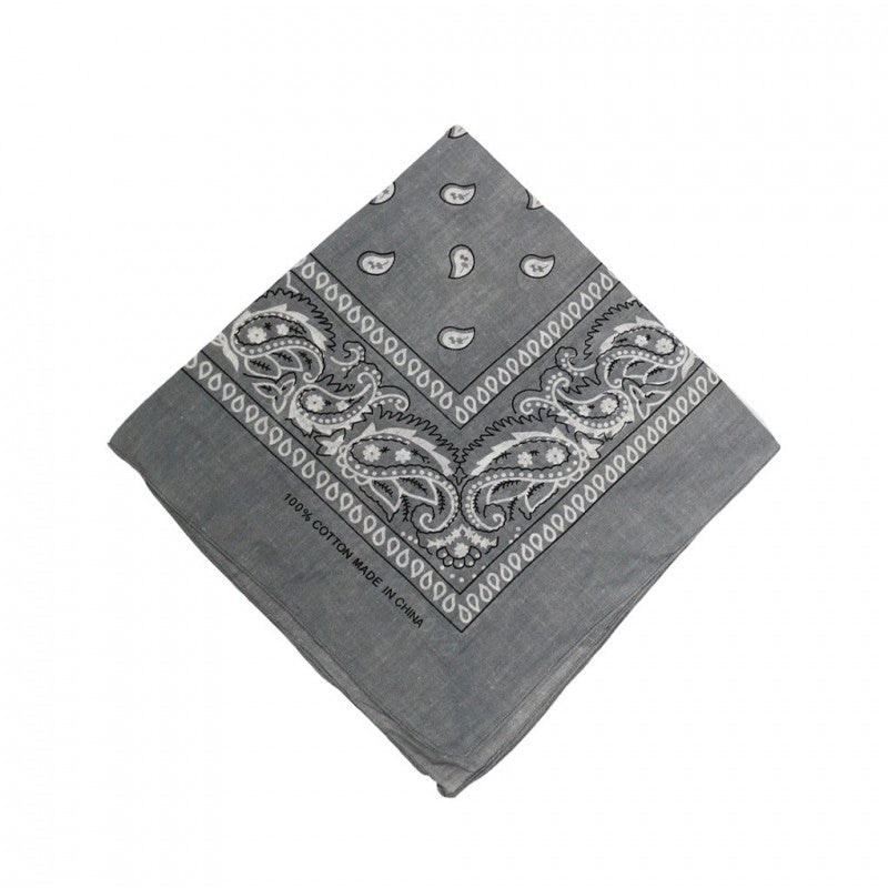 Bandana - Grau Paisley Gemustert