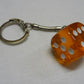 Schlüsselanhänger Würfel - Orange-Transparent, Klein