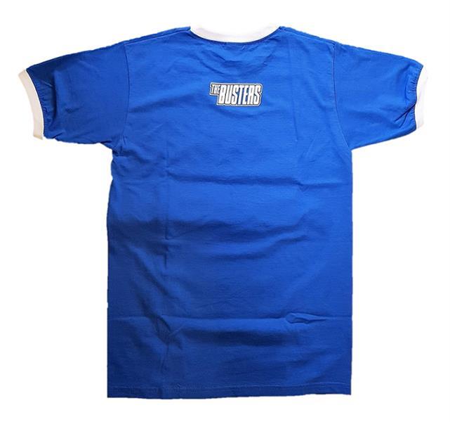 Ringer-Shirt - Busters - SKA AGAINST RACISM, blue