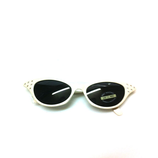 Sonnenbrille 50s Cateye, weiß