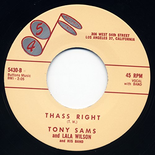 Single - Tony Sams - Thass Right / Tony Sams For President