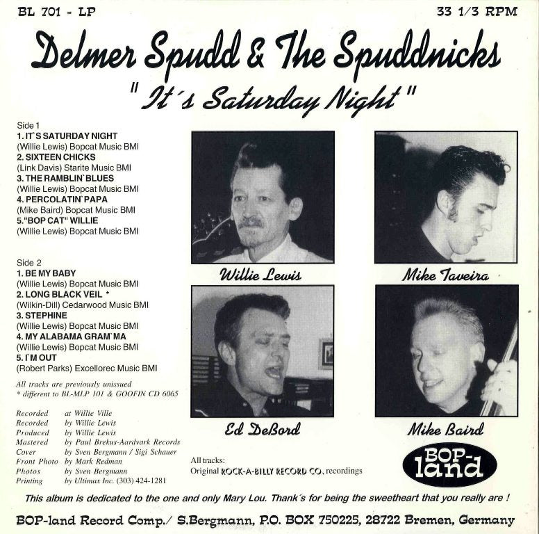 10inch - Delmer Spudd And The Spuddnicks - It's Saturday Night