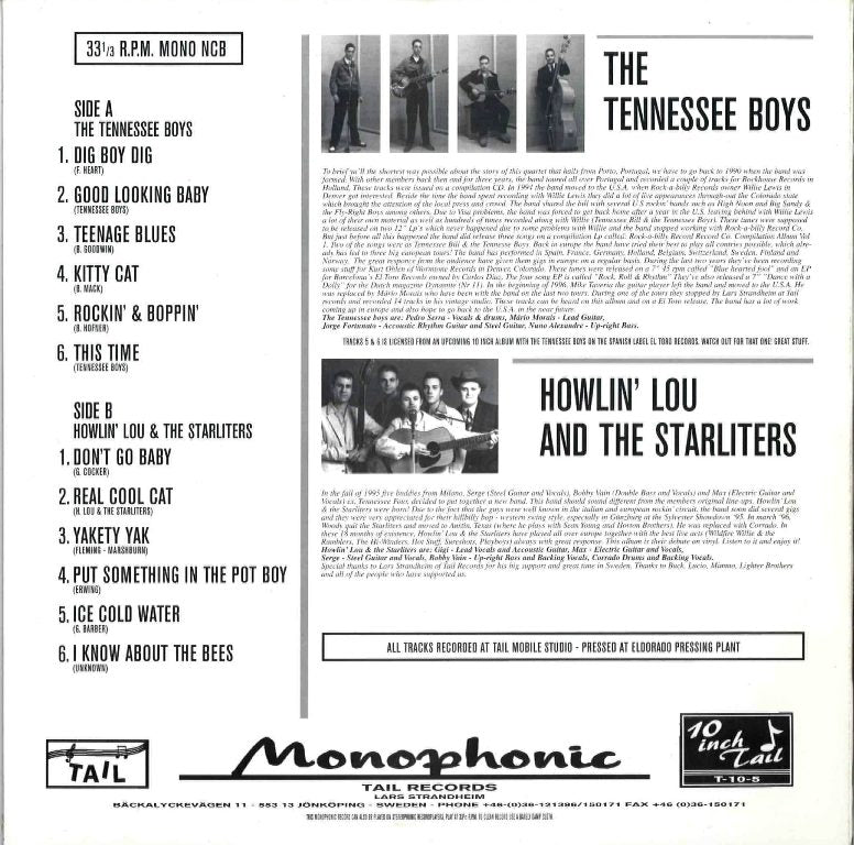 10inch - VA - Dig Boy Dig - Howlin' Lou & The Starliters & Tennessee Boys