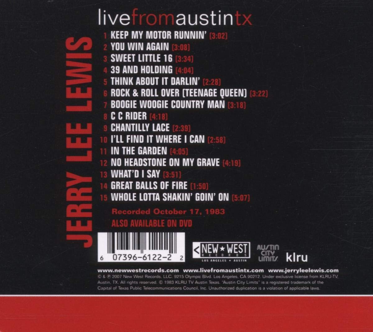 CD - Jerry Lee Lewis - Live From Austin TX