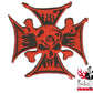 Aufnäher - Skull Eisernes Kreuz Schwarz-Rot