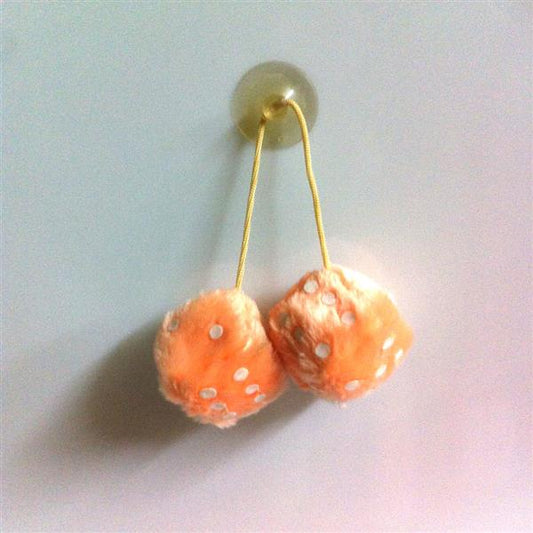 Fuzzy Dice Klein - Peach-Weiß