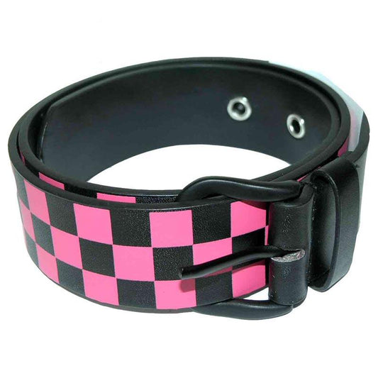 Karogürtel bedruckt - Schwarz-Pink