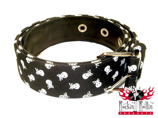 Gürtel - Schwarz Mit Skulls