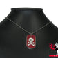 Halskette Metall - Anhänger Skull Rot