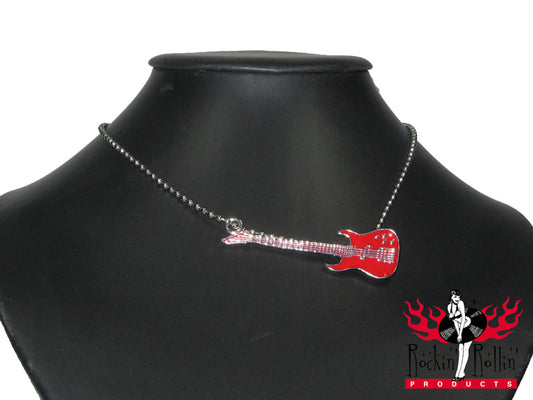Halskette - Gitarre In Rot