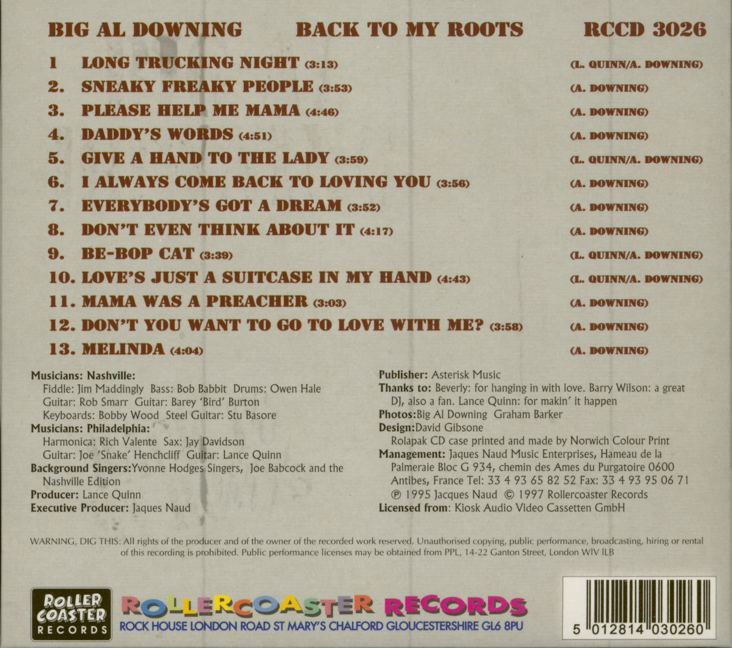 CD - Big Al Downing - Back To My Roots