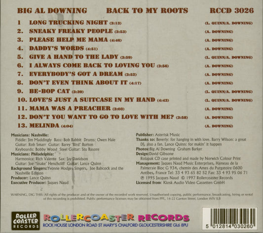 CD - Big Al Downing - Back To My Roots