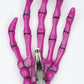 Haarspange (Paar) - Skeletthand Hände - Pink mit Schwarz