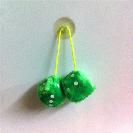 Fuzzy Dice Klein - Giftgrün-Weiß