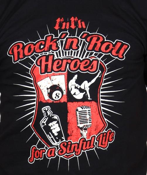 T-Shirt Boy - Rock'n'Roll Heroes - For A Sinful Life