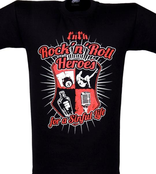 T-Shirt Boy - Rock'n'Roll Heroes - For A Sinful Life