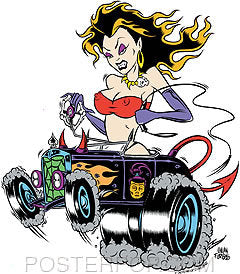 Alan Forbes Aufkleber - Hotrod Girl