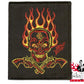 Mighty Texx Aufnäher - Red Yellow Flaming Skull
