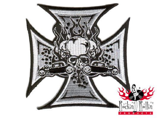 Mighty Texx Aufnäher - Iron Cross With Skull