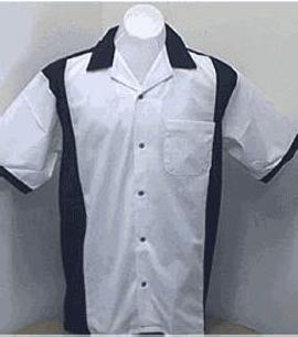 Retro Bowlingshirt - White-Black