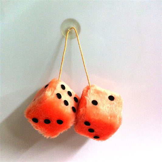 Fuzzy Dice groß - Orange-Schwarz