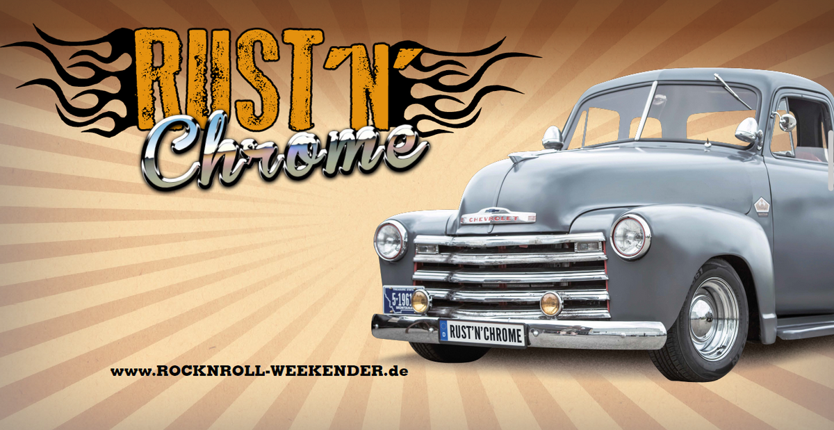Bauzaunbanner Walldorf Weekender - Rust'N'Chrome - Graues Auto
