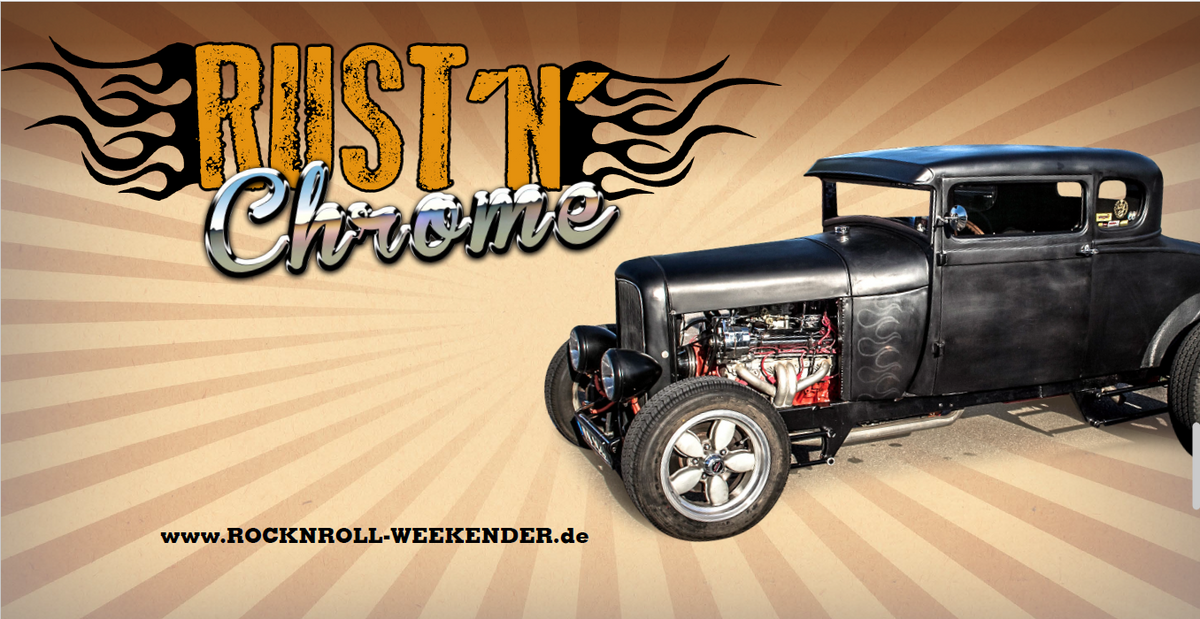 Bauzaunbanner Walldorf Weekender - Rust'N'Chrome - Schwarzes Auto