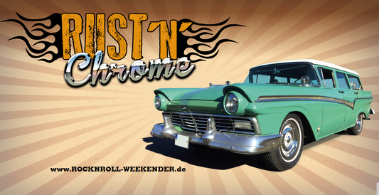 Bauzaunbanner Walldorf Weekender - Rust'N'Chrome - Grünes Auto