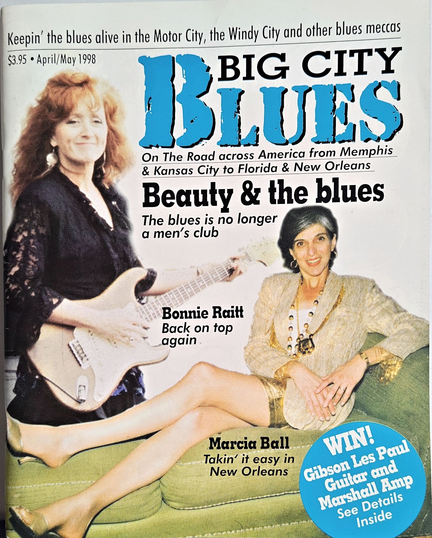 Magazin - Vintage April 1998 Big City Blues Magazine - Beauty & The Blues / Bonnie Raitt / Narcia Ball