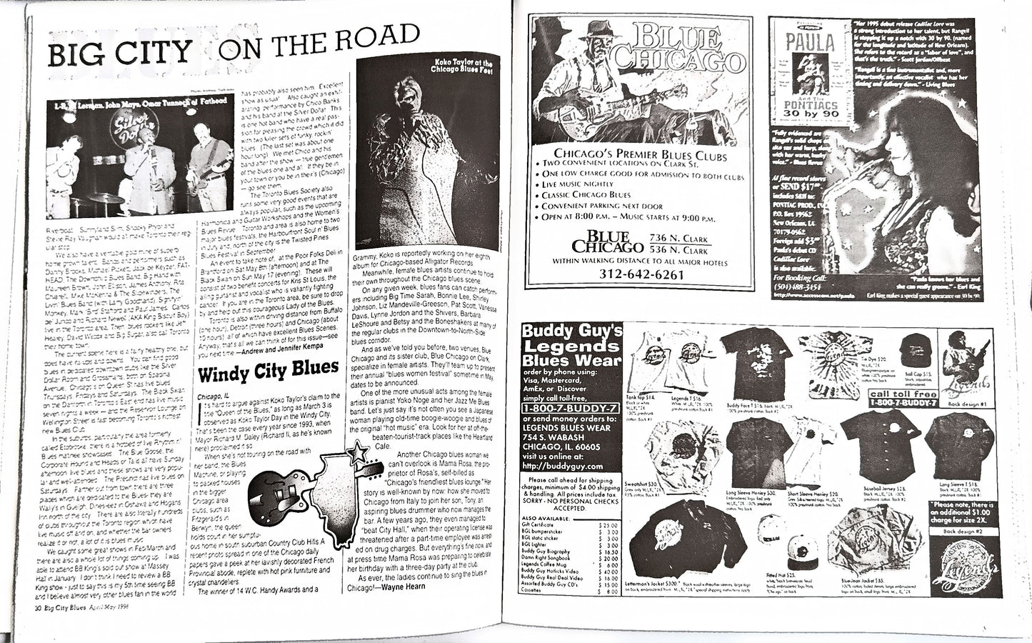 Magazin - Vintage April 1998 Big City Blues Magazine - Beauty & The Blues / Bonnie Raitt / Narcia Ball