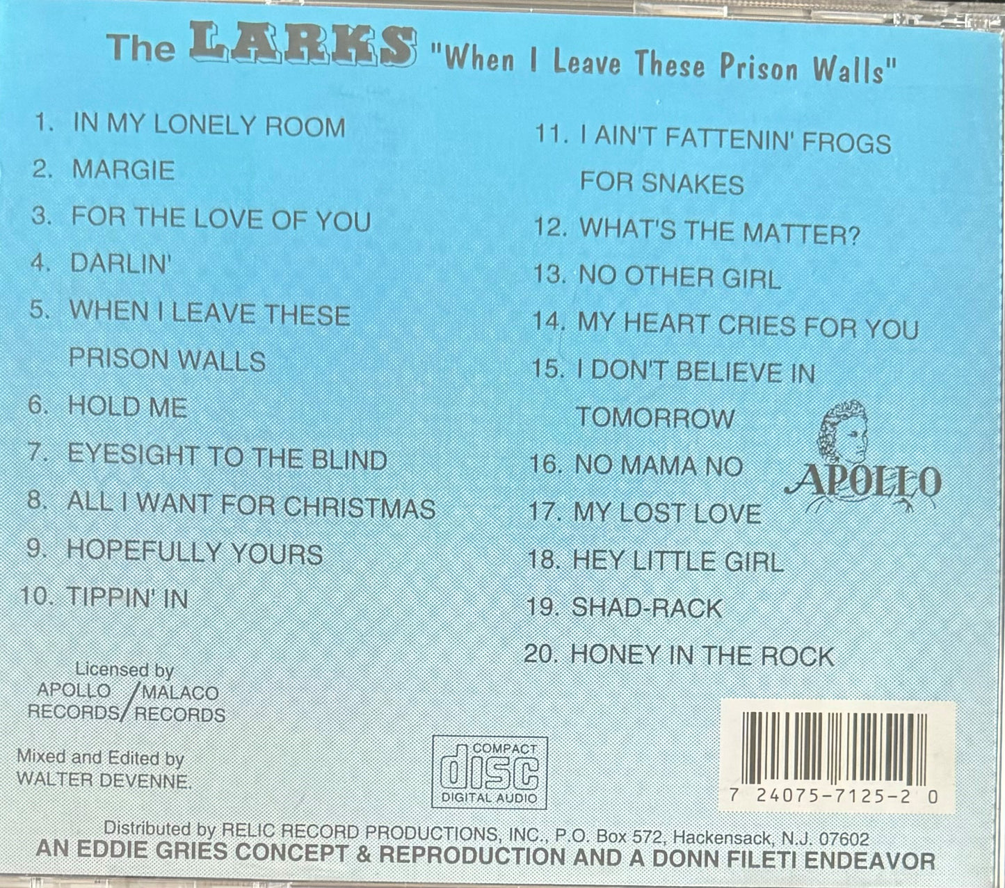 CD - Larks - When I Leave These Prison Walls