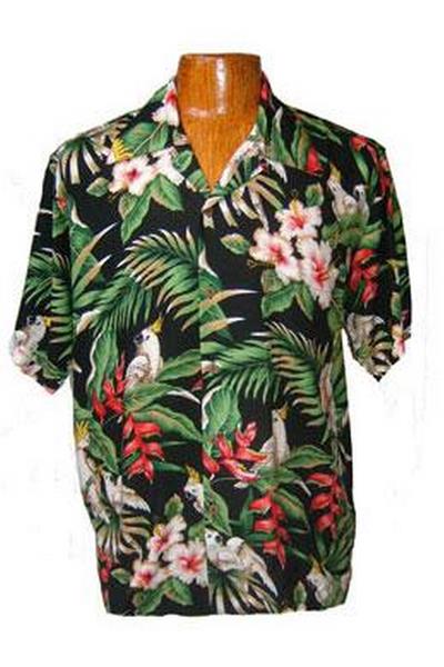 Hawaii - Shirt - Birds Of Paradise, Black