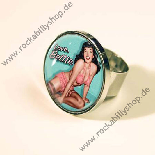 Ring - Bettie Page - Pin Up - Türkis