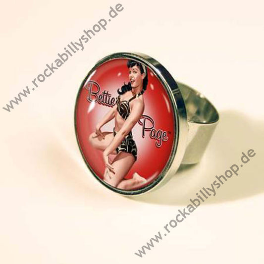 Ring - Bettie Page - Pin Up - Kirschrot