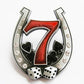 Gürtelschnalle - Seven Mit Hufeisen Kleeblatt - Rhinestones Lucky 7