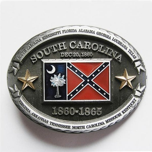 Gürtelschnalle - South Carolina Confederate State Flag - With Gold Stars