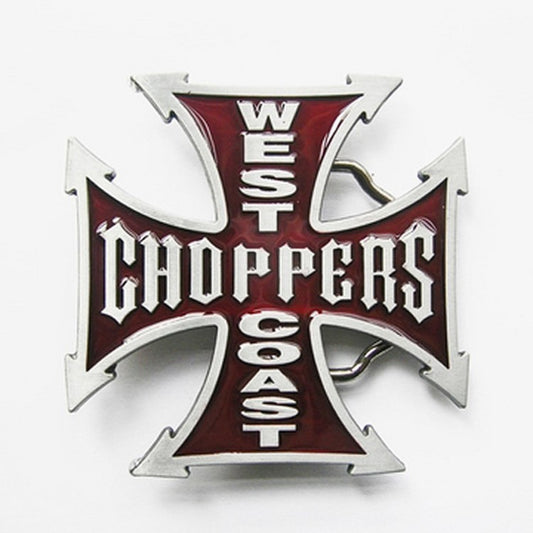 Gürtelschnalle - Red West Coast Choppers Iron Cross