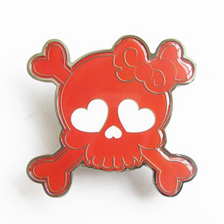 Gürtelschnalle - Girlie Skull Red