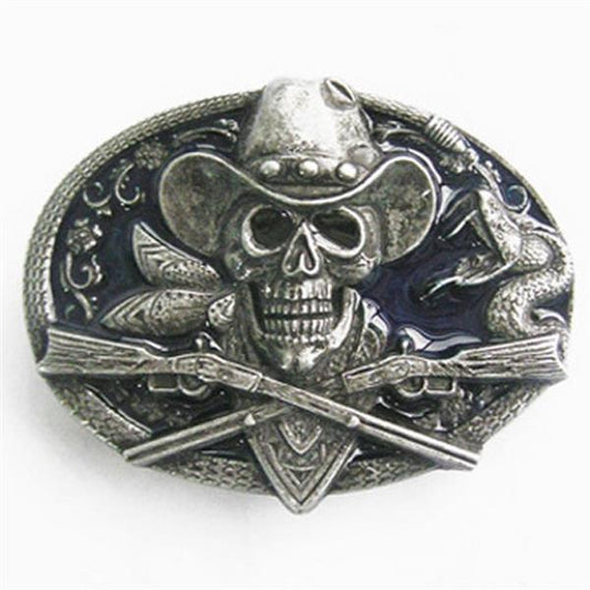 Gürtelschnalle - Cowboy Skull With Hat
