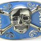 Gürtelschnalle - Jolly Roger - Skull With Bones, Light Blue Background