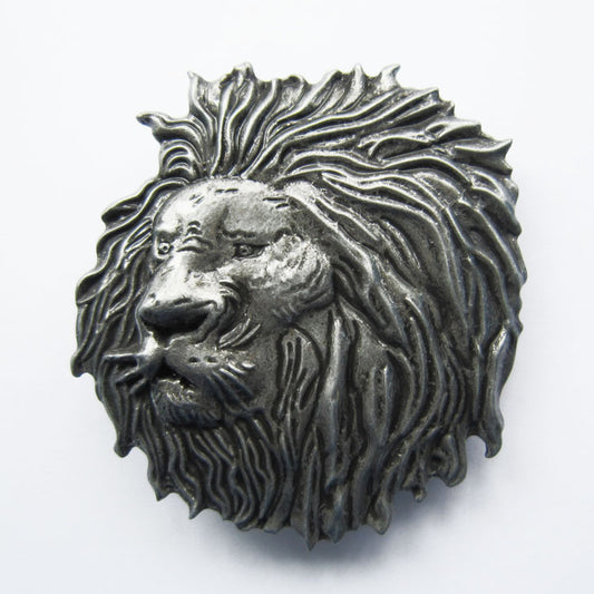 Gürtelschnalle - Distressed Lion Head Belt Buckle