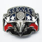Gürtelschnalle - Black Texas Longhorn State Flags Belt Buckle