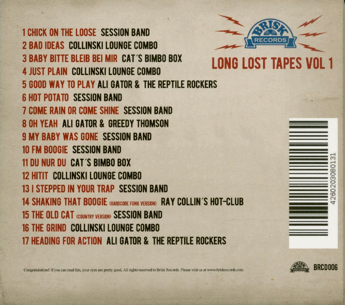 CD - Ray Collins Hot Club - Long Lost Tapes